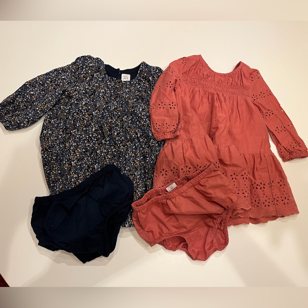 Gap Kids long sleeve dresses & matching bloomers - 12-18 month